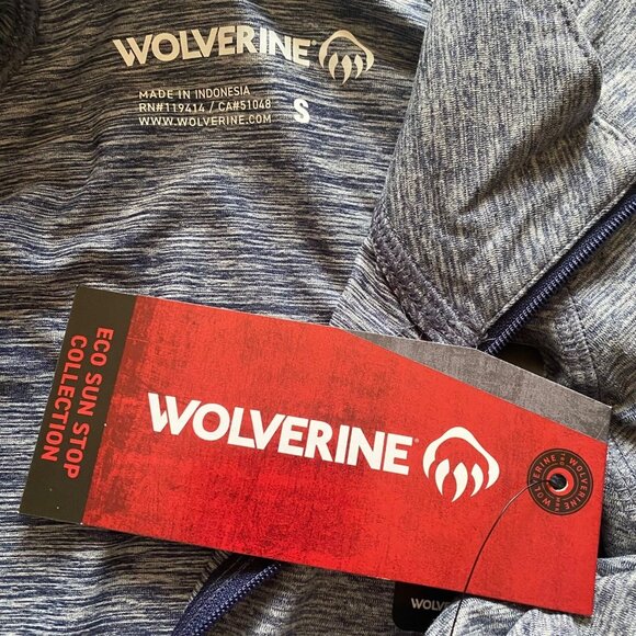 Wolverine Men's Sweatshirts Navy Heather 1/2 Zip Size Small,Outdoor,Sweater New - Picture 8 of 16